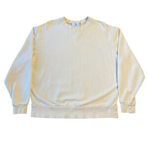 Collusion Women's Jumper Buttery off white Crew Neck Pullover - Small